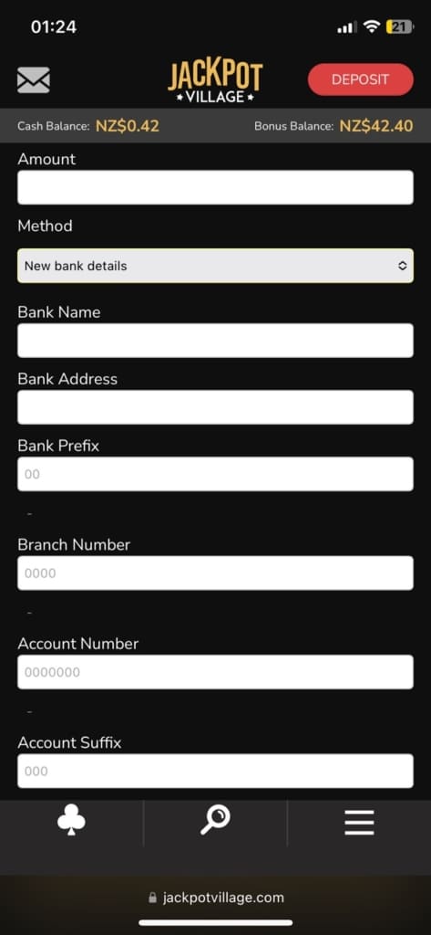 Jackpot Village registration