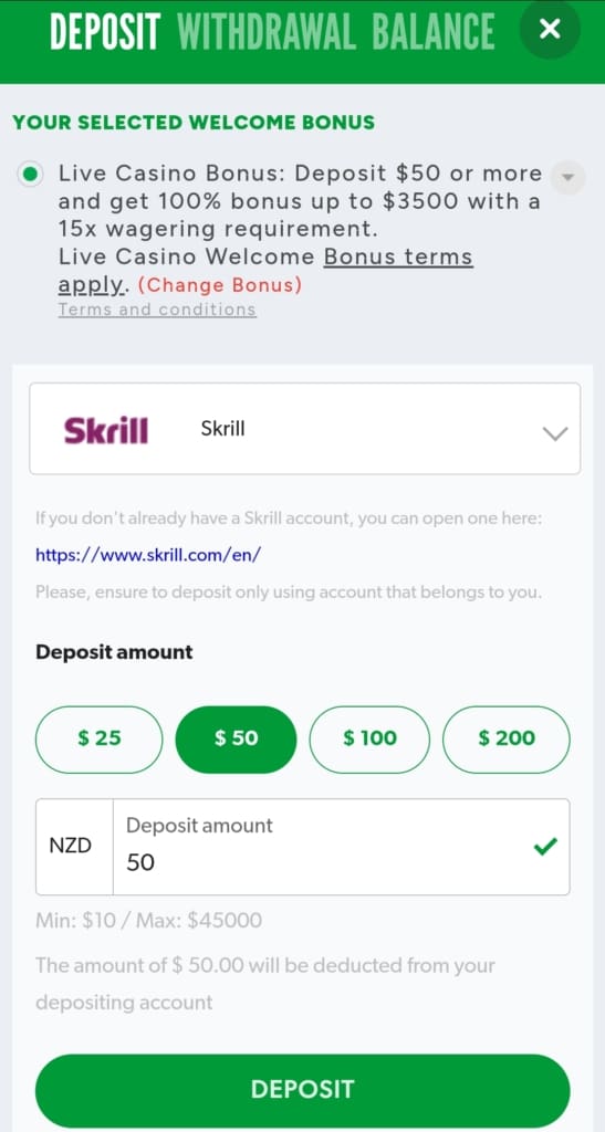 Rizk Casino Deposit