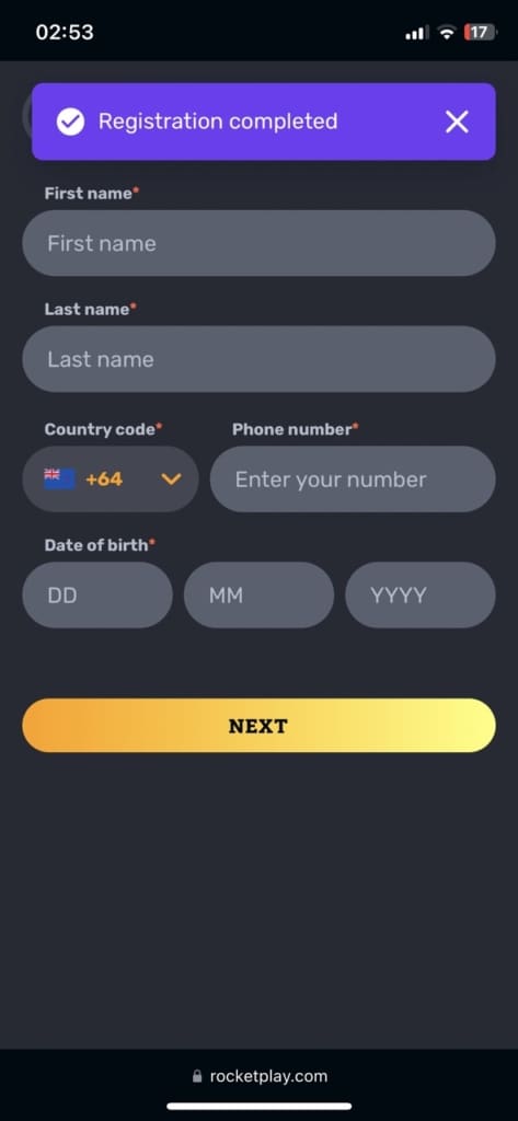RocketPlay Login