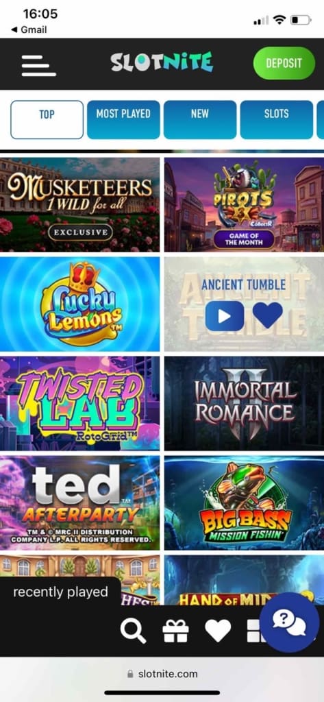 Slotnite Casino Screen