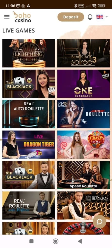 Boho live games