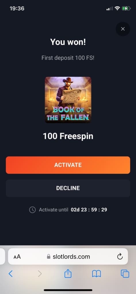 SlotLords Casino Screen