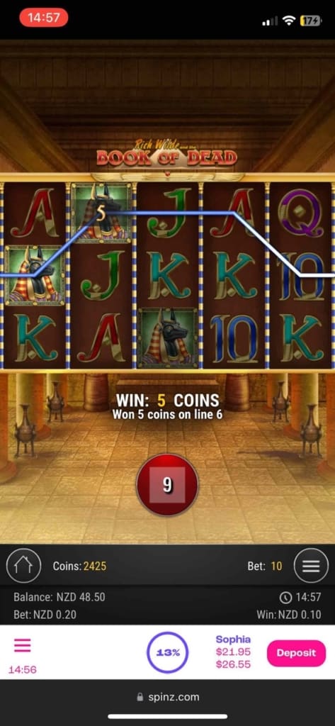 spinz casino games