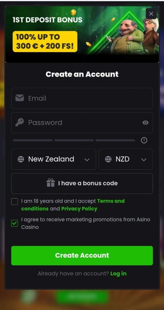 Asino Casino login