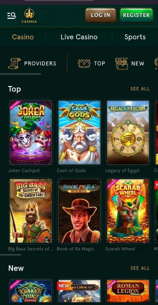 casinia top games