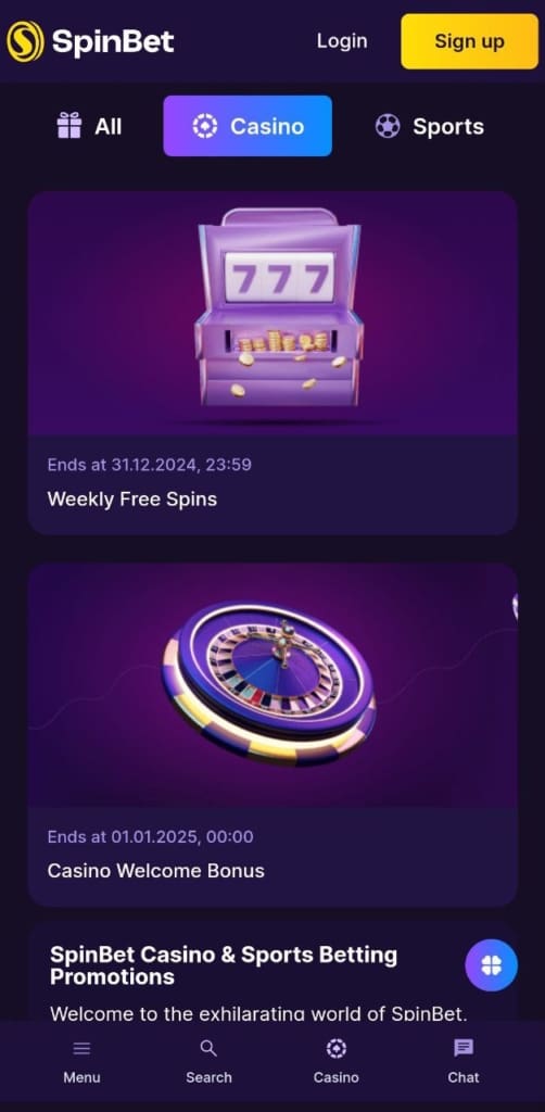 Spinbet Casino Games