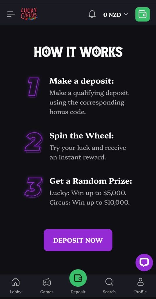 Lucky Circus Deposit