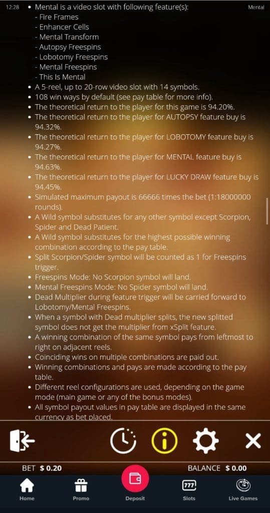 Trips Casino screen