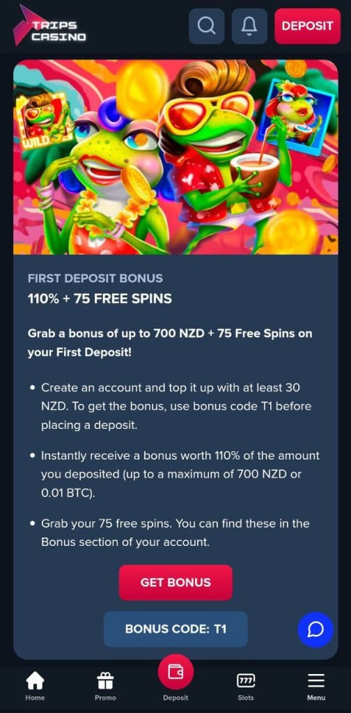 Trips Casino Bonus