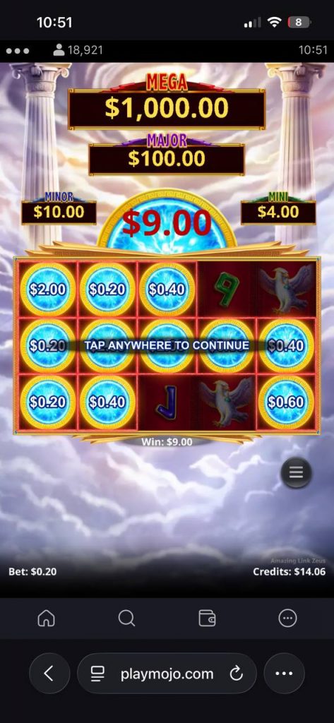 9 NZD win at bonus round