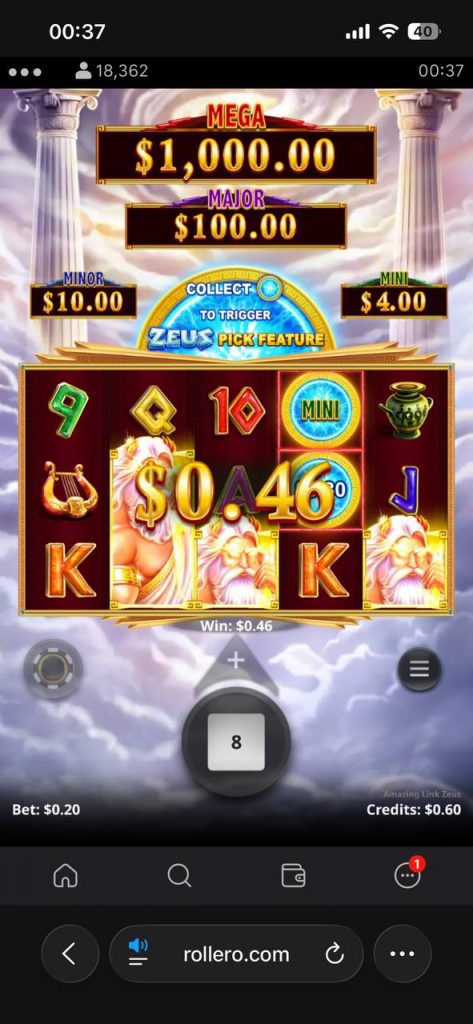 win at rollero casino slot amazing link